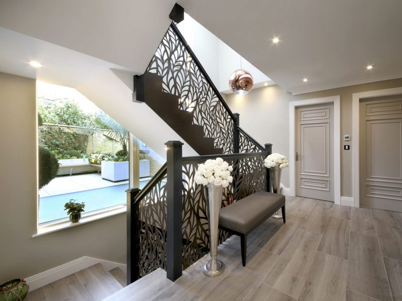 laser-cut stair railings